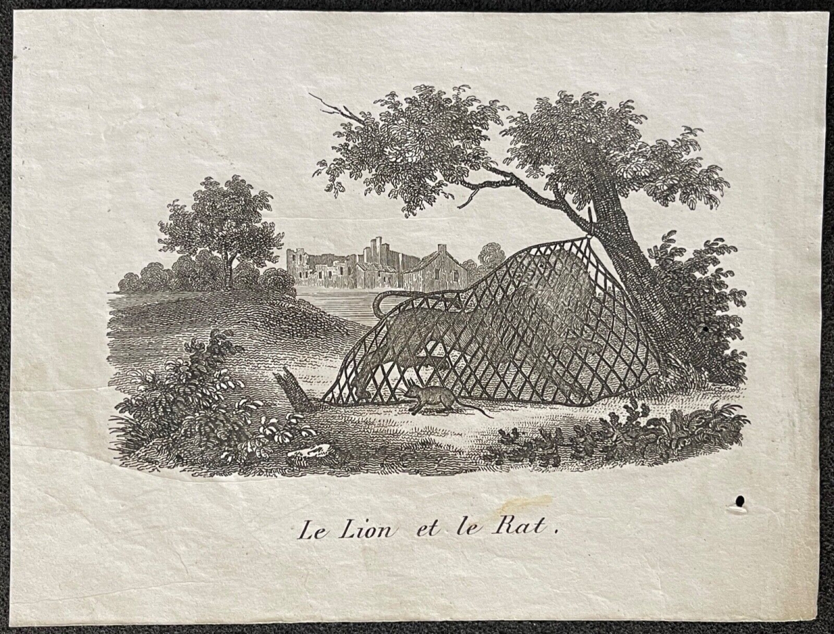 le_lion_et_le_rat_fable_la_fontaine_tirage_vers_1820