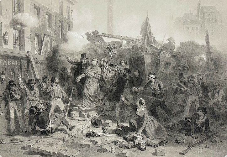 monseigneur_affre_archeveque_de_paris_blesse_mortellement_lithographie_de_1866
