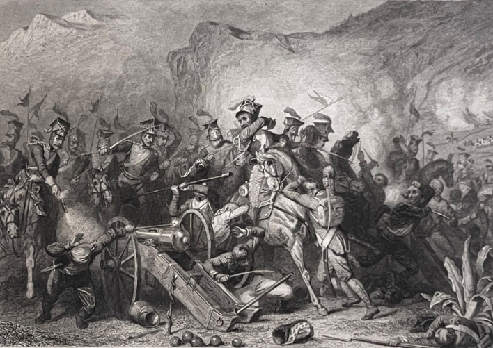 polish_lancers_battle_of_somosierra_spain_1808_napoleon_antique_engraving