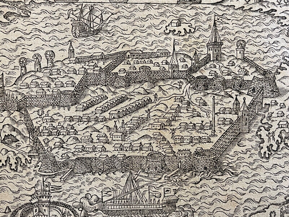 grece_nafplio_ancien_napoli_di_romania_andre_thevet_1504-1592_engraving_1575