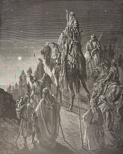 les_rois_mages_guides_par_une_etoile_mysterieuse_apres_gustave_dore_estampe_1868
