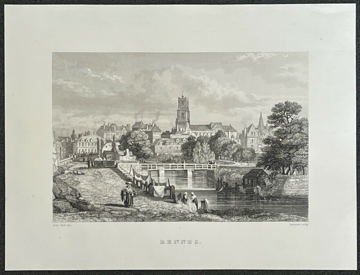 rennes_bretagne_ille-et-vilaine_lithographie_de_1860_france_xix