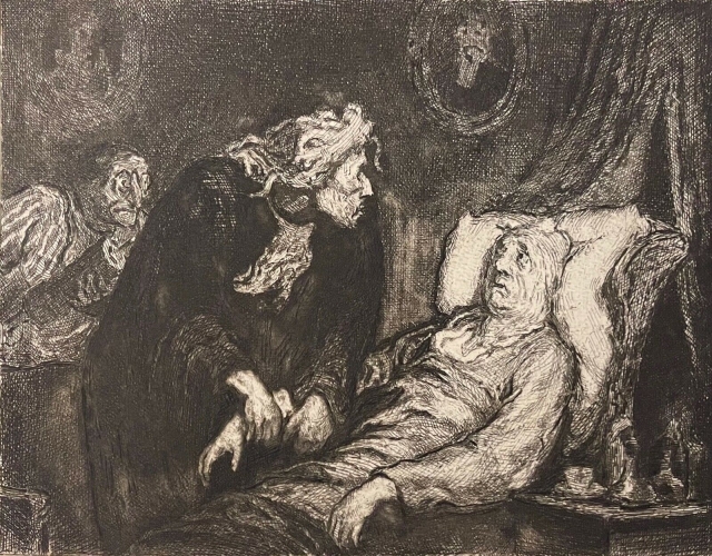 honore_daumier_le_malade_imaginaire_graveur_pinard_pointe_seche_c_1910_docteur