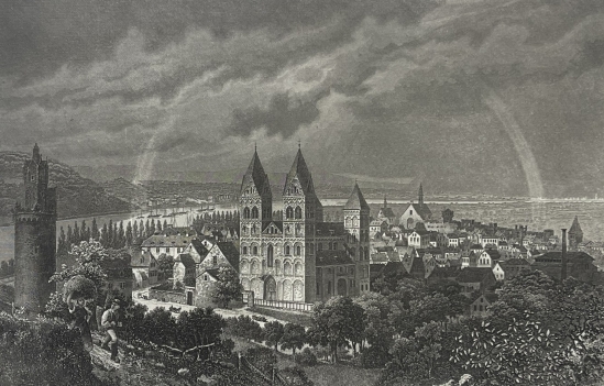andernach_ville_sur_le_rhin_gravure_1850_allemagne_engraving