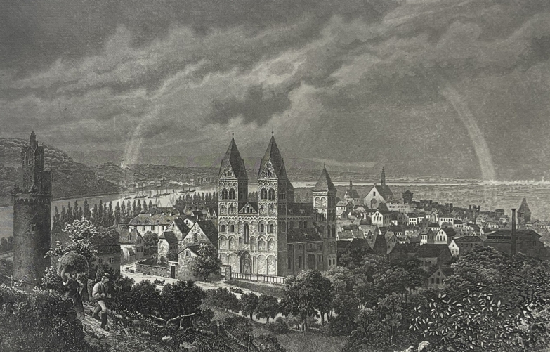 andernach_ville_sur_le_rhin_gravure_1850_allemagne_engraving