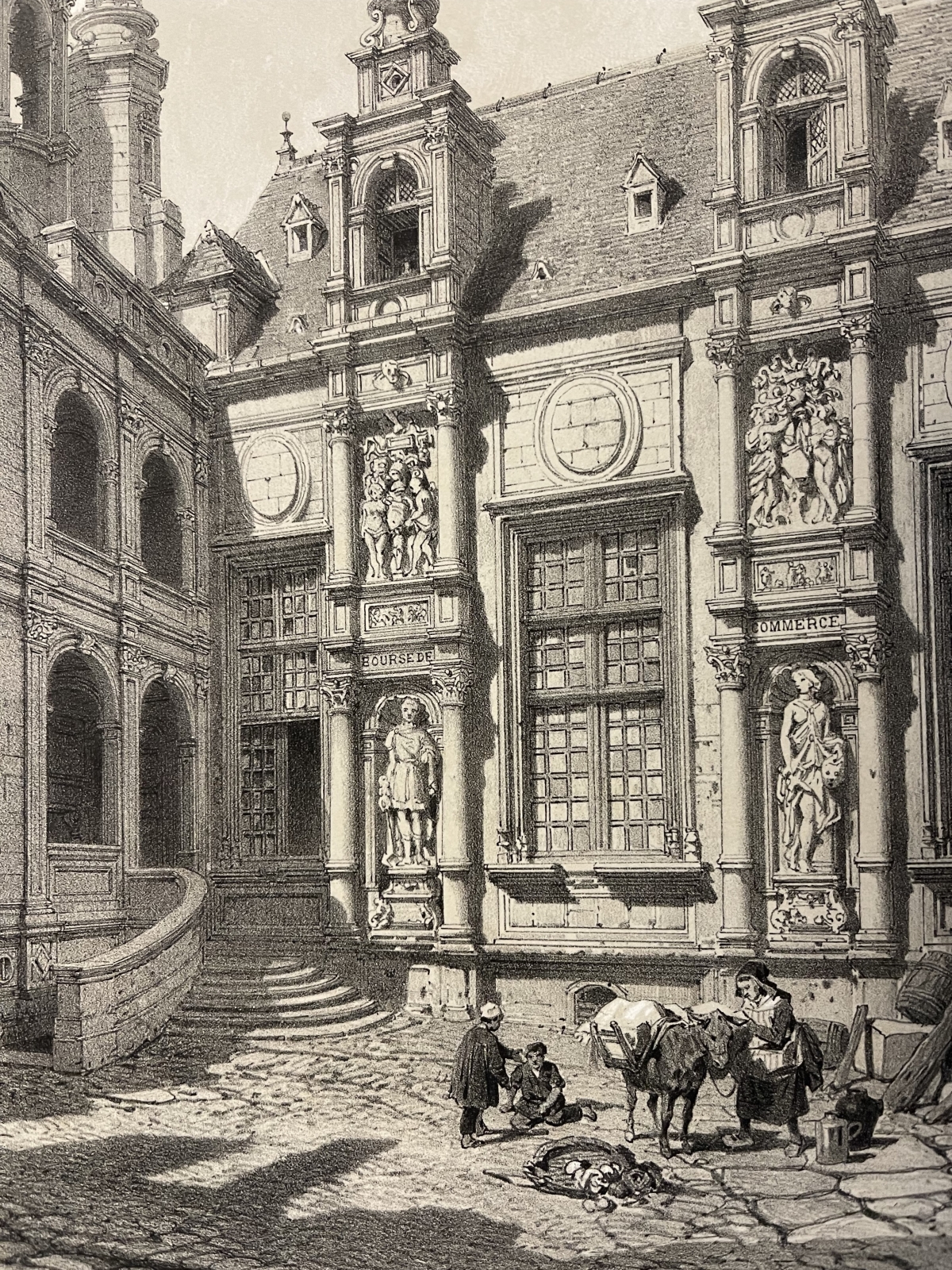 la_bourse_a_caen_ancien_manoir_decoville_1852_normandie_calvados_france