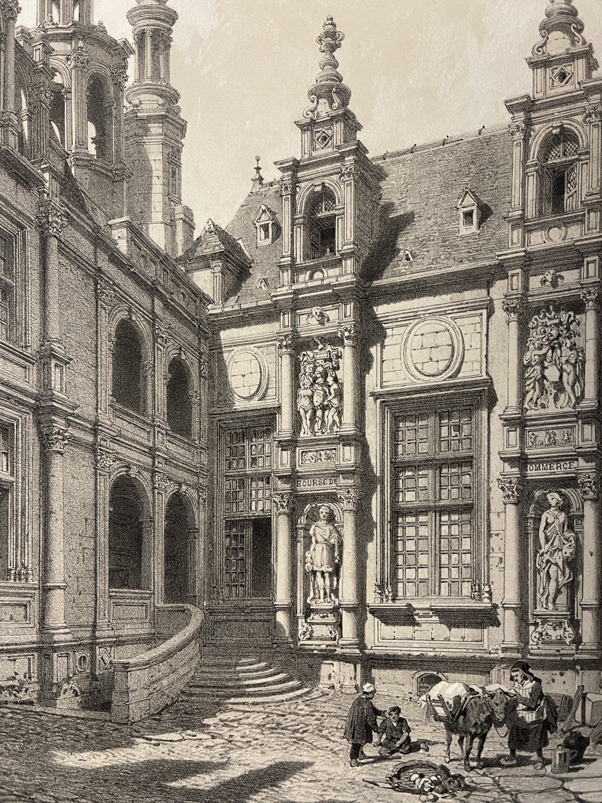 la_bourse_a_caen_ancien_manoir_decoville_1852_normandie_calvados_france