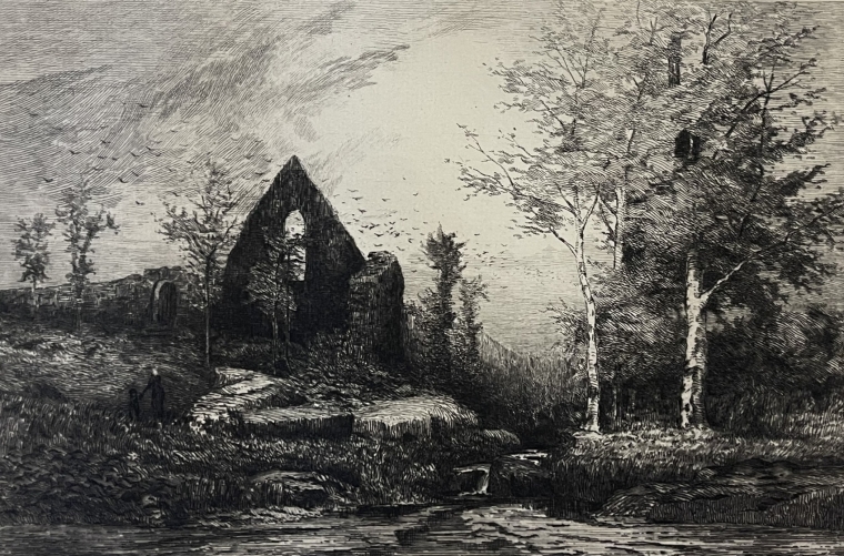 tancrede_abraham_le_ruisseau_et_chapelle_saint-philibert_de_tournus_saone_1882