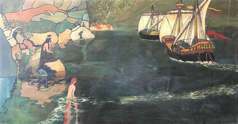 art_nouveau_grande_peinture_sur_bois_signee_illisible_90_cm_par_47,7_circa_1900