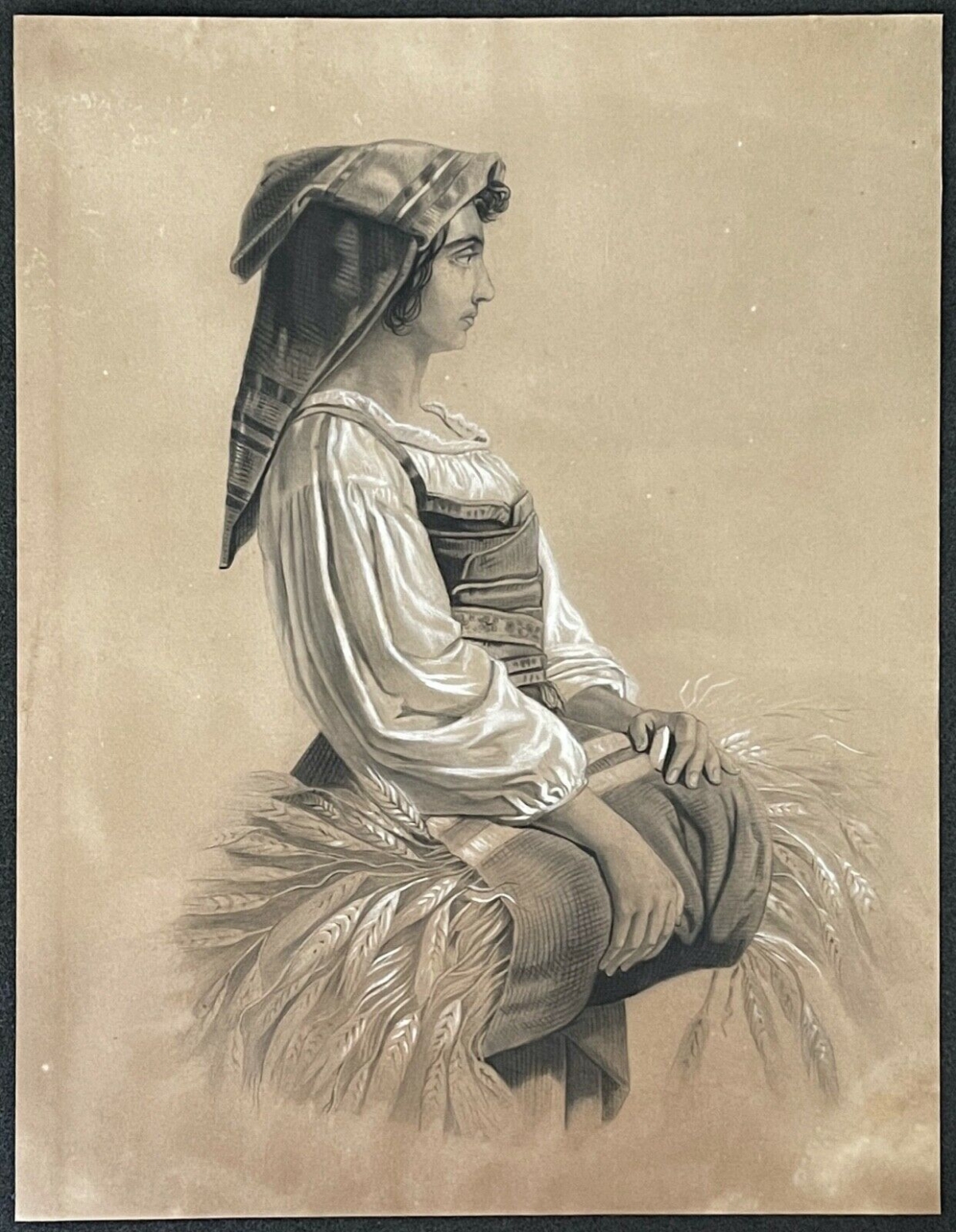 paysanne_de_naples_vers_1870_italie_ble_fusain_et_craie_moisson_agriculture