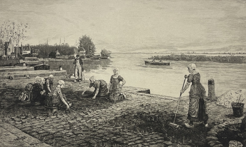 boughton_1833???1905_les_desherbeuses_du_pave_hollande_graveur_faivre_1882