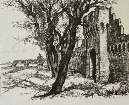 avignon_vers_1930_pointe_seche_de_maurice_robert_rhone_france
