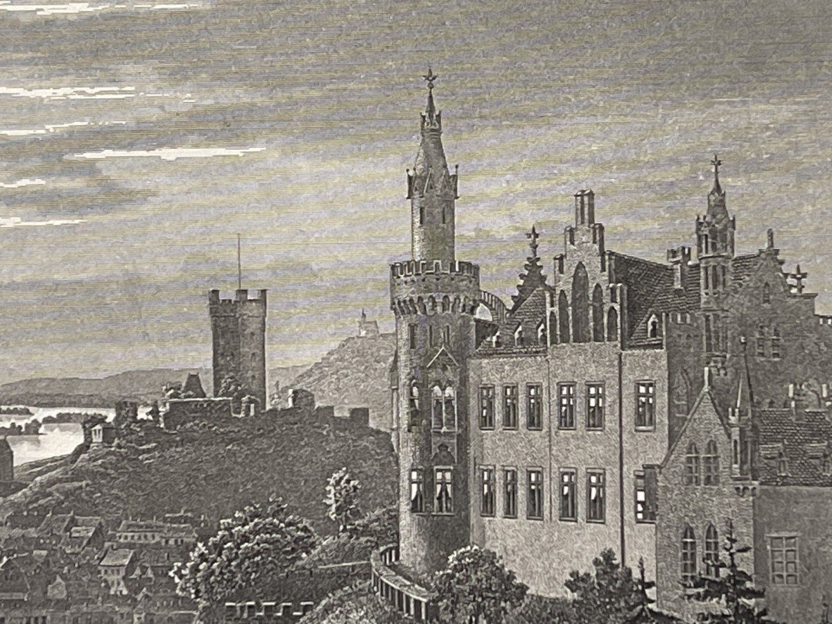 bingen_am_rhein_germany_1850_antique_engraving_rhine_valley_rhein_view_allemagne