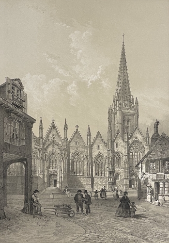 eglise_notre_dame_de_vitre_1860_ille-et-vilaine_lithographie_bretagne_france