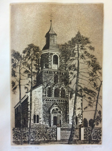 estampe_en_pointe_seche_eglise_danemark_fecsoorsi_templom_signee_istvan_84