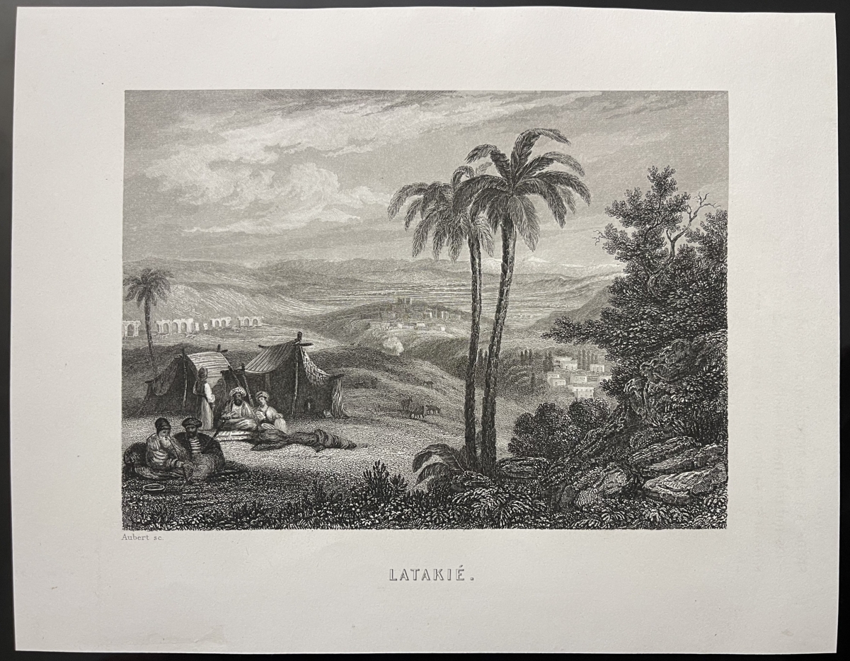 syrie_lattaquie_latakie_gravure_originale_de_aubert_vers_1840