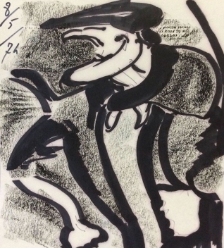 chasseur_francais_anonyme_1974_technique_mixte_expressionnisme