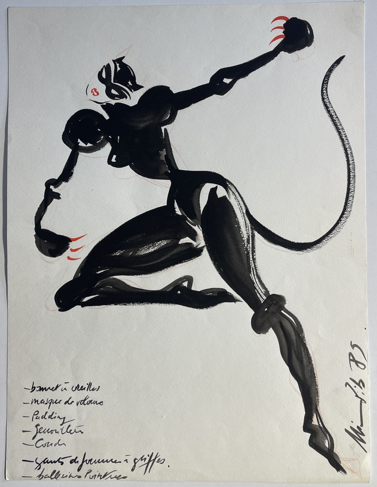 femme_chat_nicole_pibeaut_mode_paris_dessin_a_lencre_1985_france
