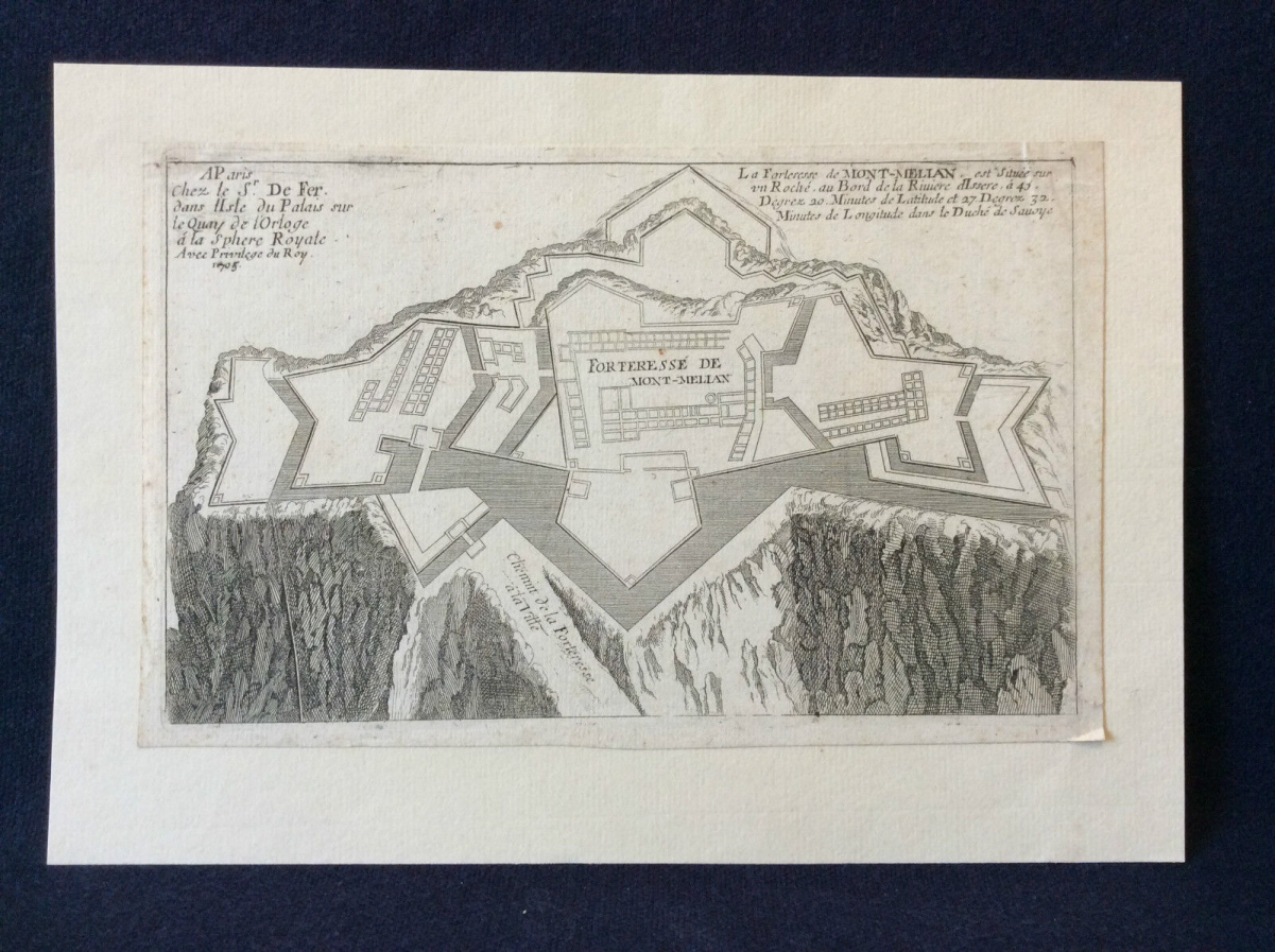 gravure_au_burin_forteresse_de_montmelian_estampe_nicolas_de_fer_1693_savoie_