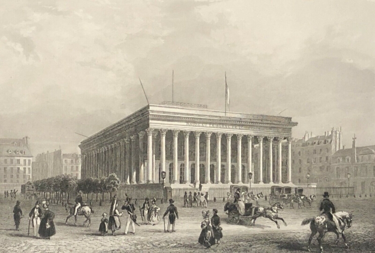 paris_la_bourse_gravure_lithographie_vers_1840_france