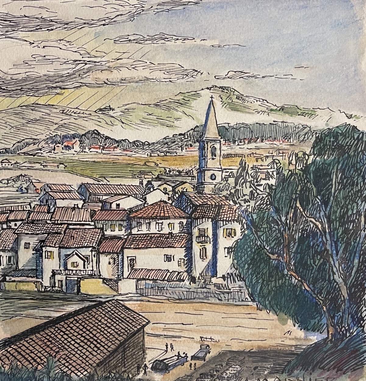 marseille_un_des_111_quartiers_vers_1950_aquarelle_a_magnier