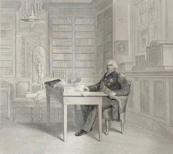 le_roi_louis_xviii_aux_tuileries_1814_restauration_royaliste_22,2_cm_par_20_cm
