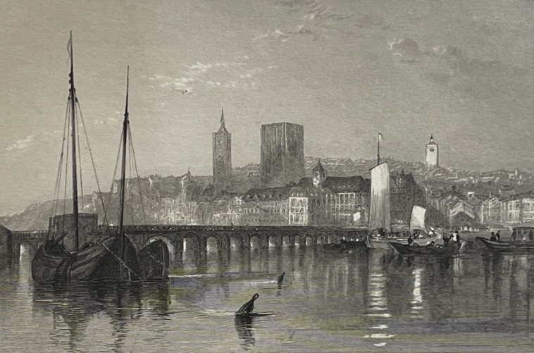 antique_engraving_jmw_turner_beaugency_france_c1833_brandard_river_scene_print