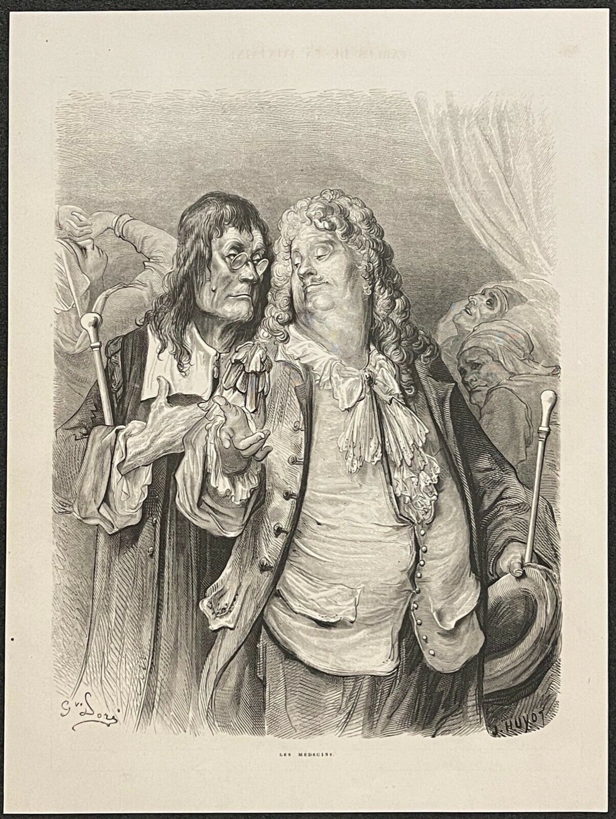 les_medecins_gustave_dore_xylographie_fable_la_fontaine_1868_medecin