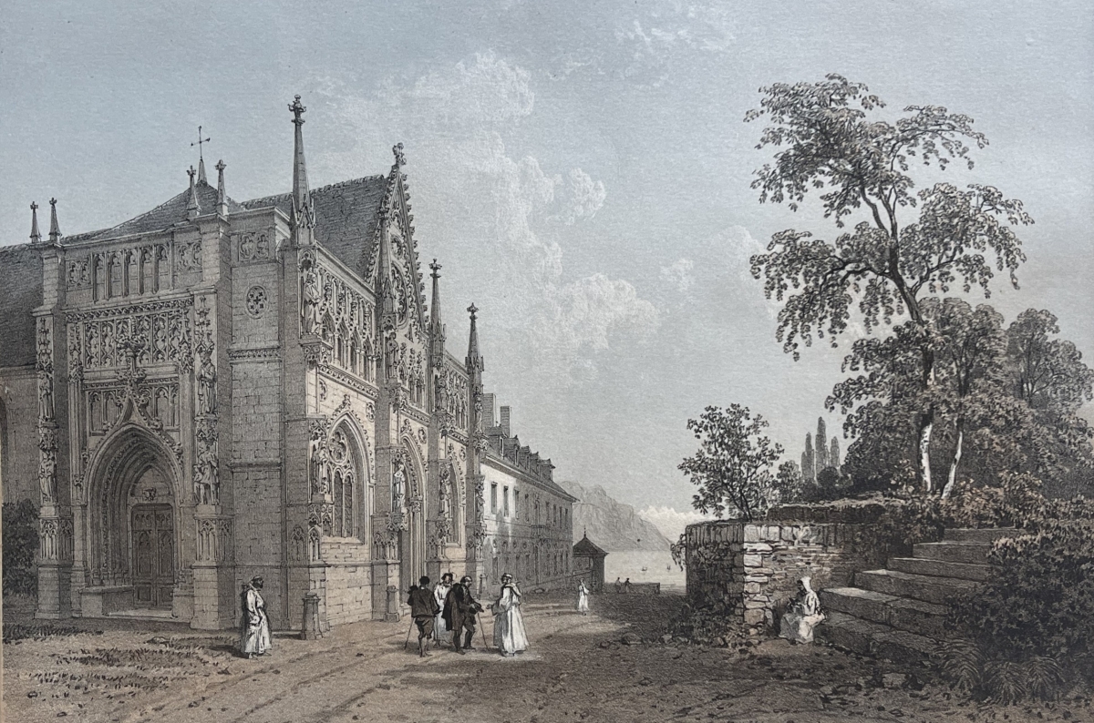 antique_engraving_hautecombe_abbey_church_france_alps_1864_benoist_savoie