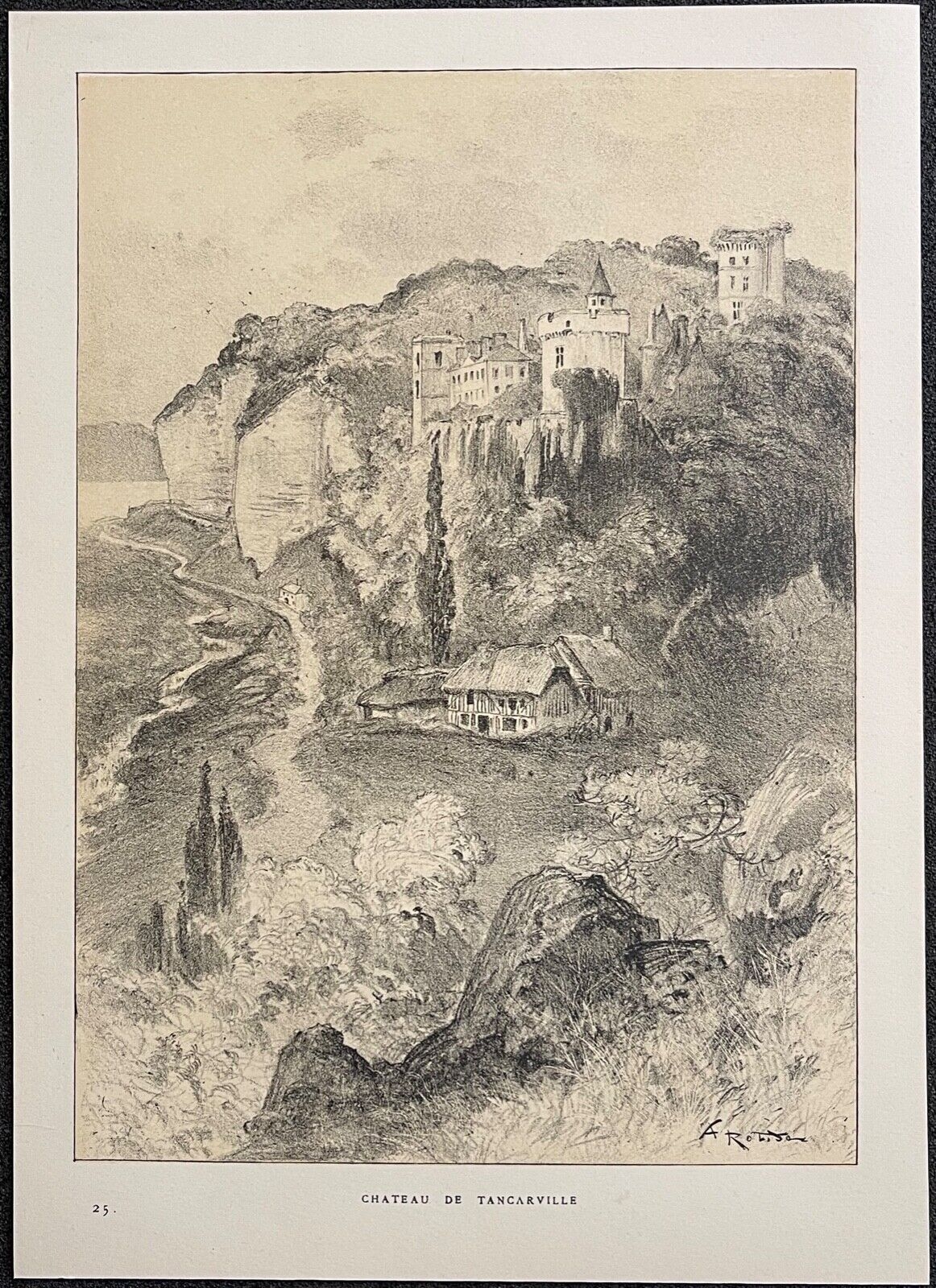 chateau_fort_de_tancarville_normandie_gravure_du_xixe