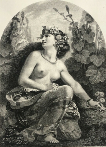 la_reine_des_fleurs_lithographie_de_cherelle_salon_de_1851_fleur