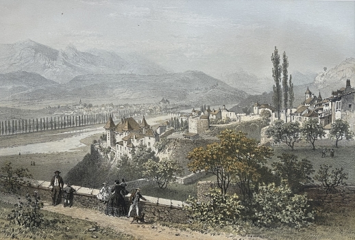 albertville_&_conflans_savoie_antique_lithograph_1864_felix_benoist_french_alps