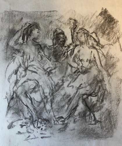 danse_orientaliste_anonyme_vers_1970_fusain_fixe