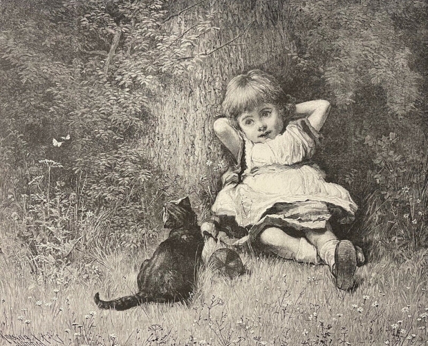 les_deux_amis_chat_et_petite_fille_estampe_en_xylographie_vers_1875