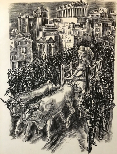 caractacus_dans_les_chaines_gravure_1967_d_albert_decaris_rome_breton_bretagne