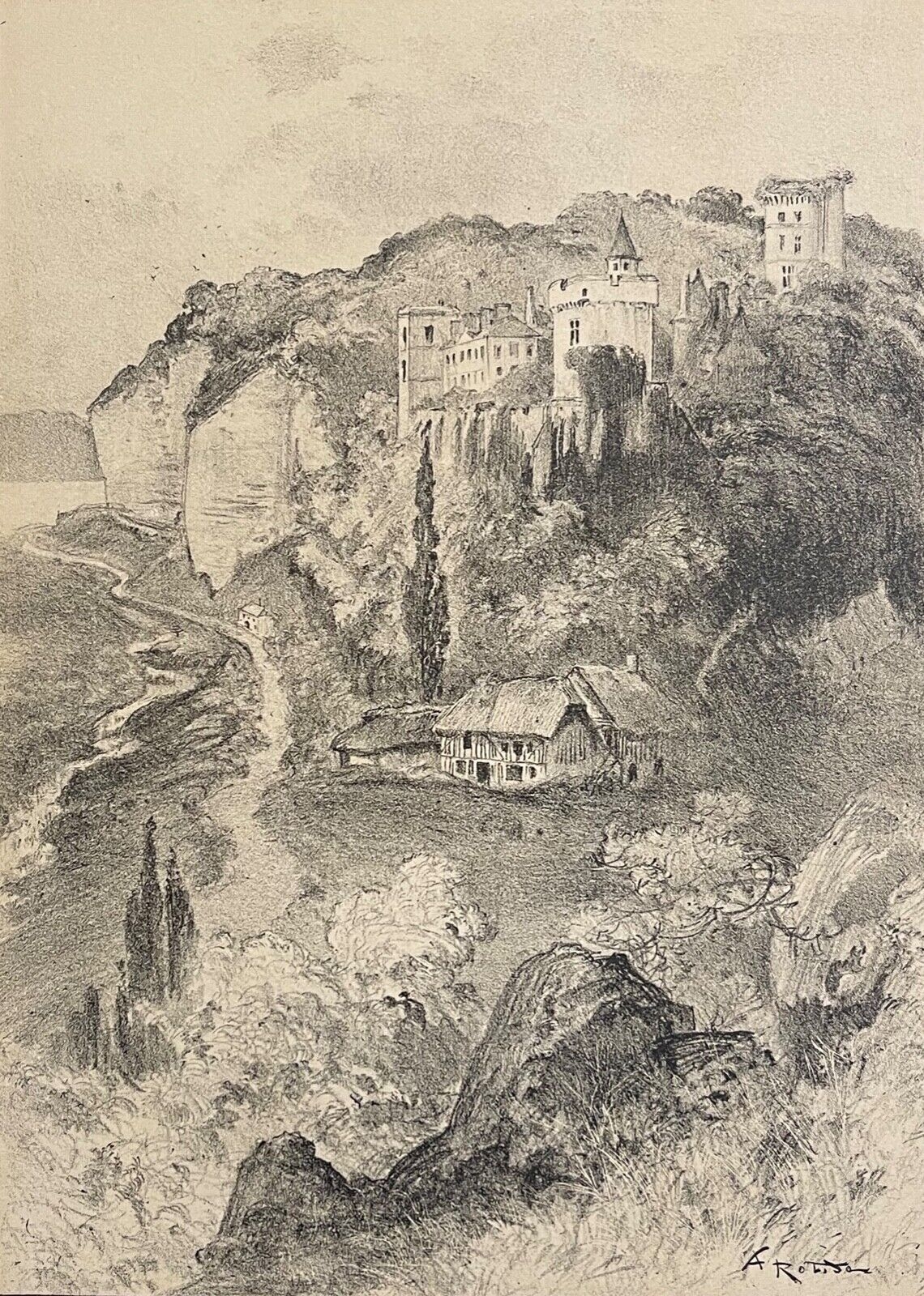chateau_fort_de_tancarville_normandie_gravure_du_xixe