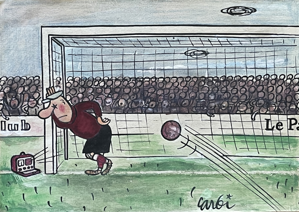 football_gardien_distrait_par_joseph_abric_carbi_vers_1935_caricature_france
