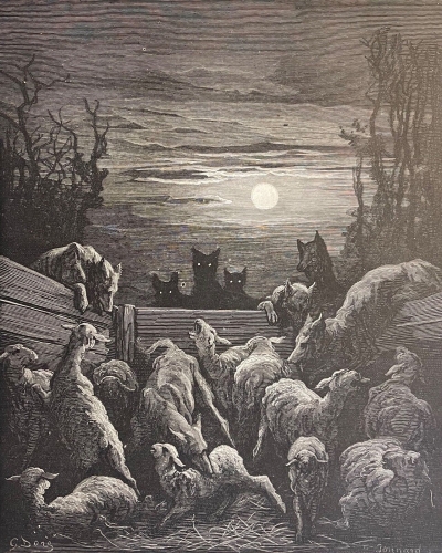 les_loups_et_les_brebis_gustave_dore_xylographie_fable_de_la_fontaine_1868