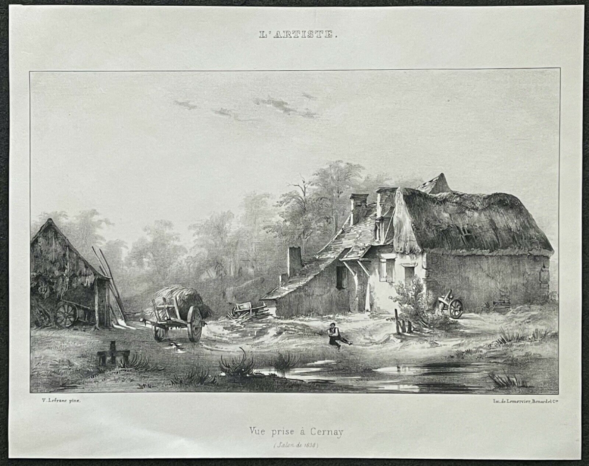 cernay_sennheim_en_alsacien_sanna_lithographie_de_1837_haut-rhin_france