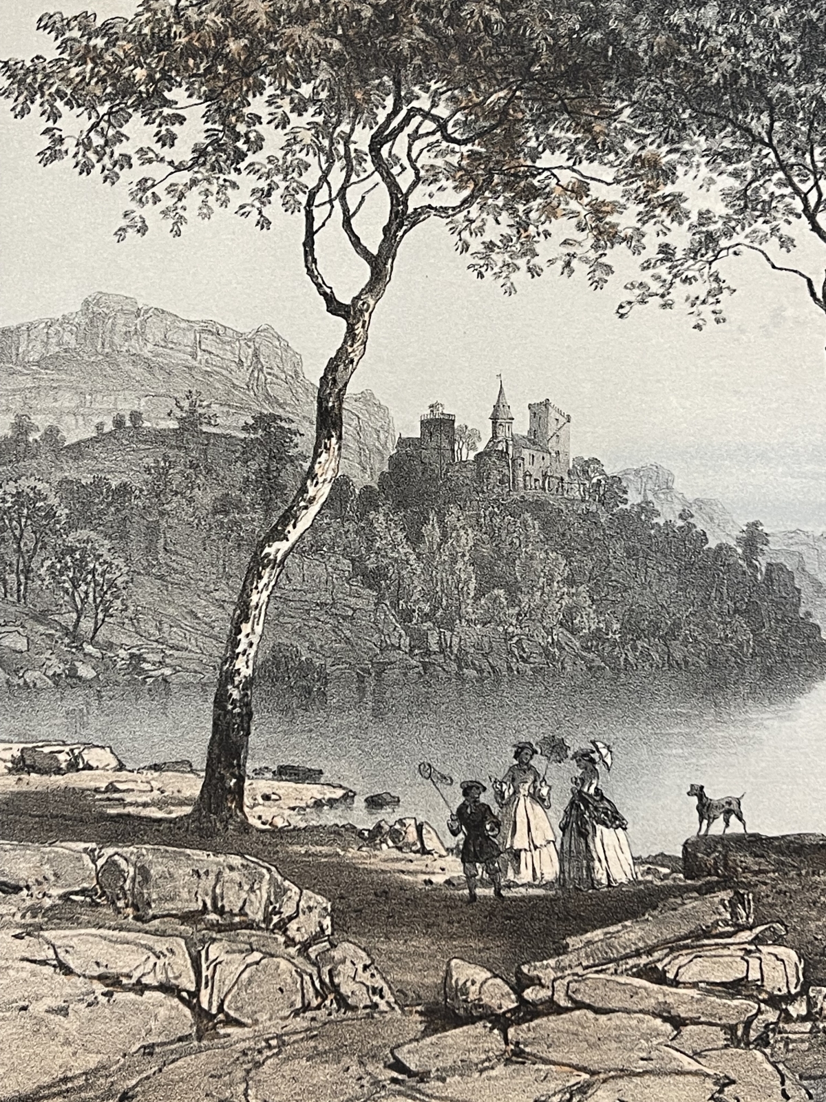 chatillon_&_lake_bourget_antique_lithograph_1864_felix_benoist_savoy_savoie