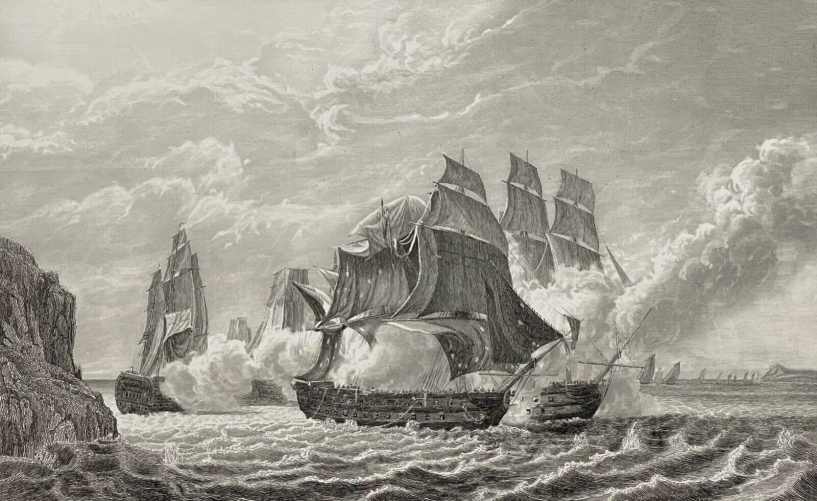 toulon_romulus_contre_3_vaisseaux_angleterre_napoleon_bonaparte_france_vers_1840