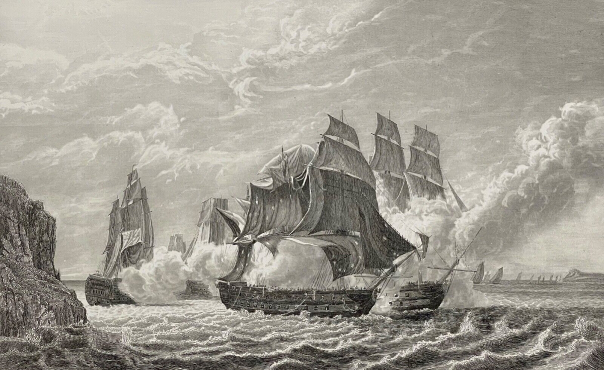 toulon_romulus_contre_3_vaisseaux_angleterre_napoleon_bonaparte_france_vers_1840