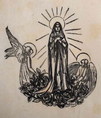 vierge_marie_anges_et_roses_par_julie-jacques_nozal_1937_xylographie