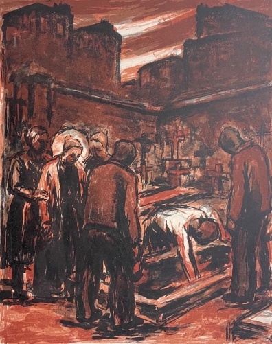 c_bouleau_mise_au_tombeau_jesus_christ_passion_contemporaine_1944_lithographie