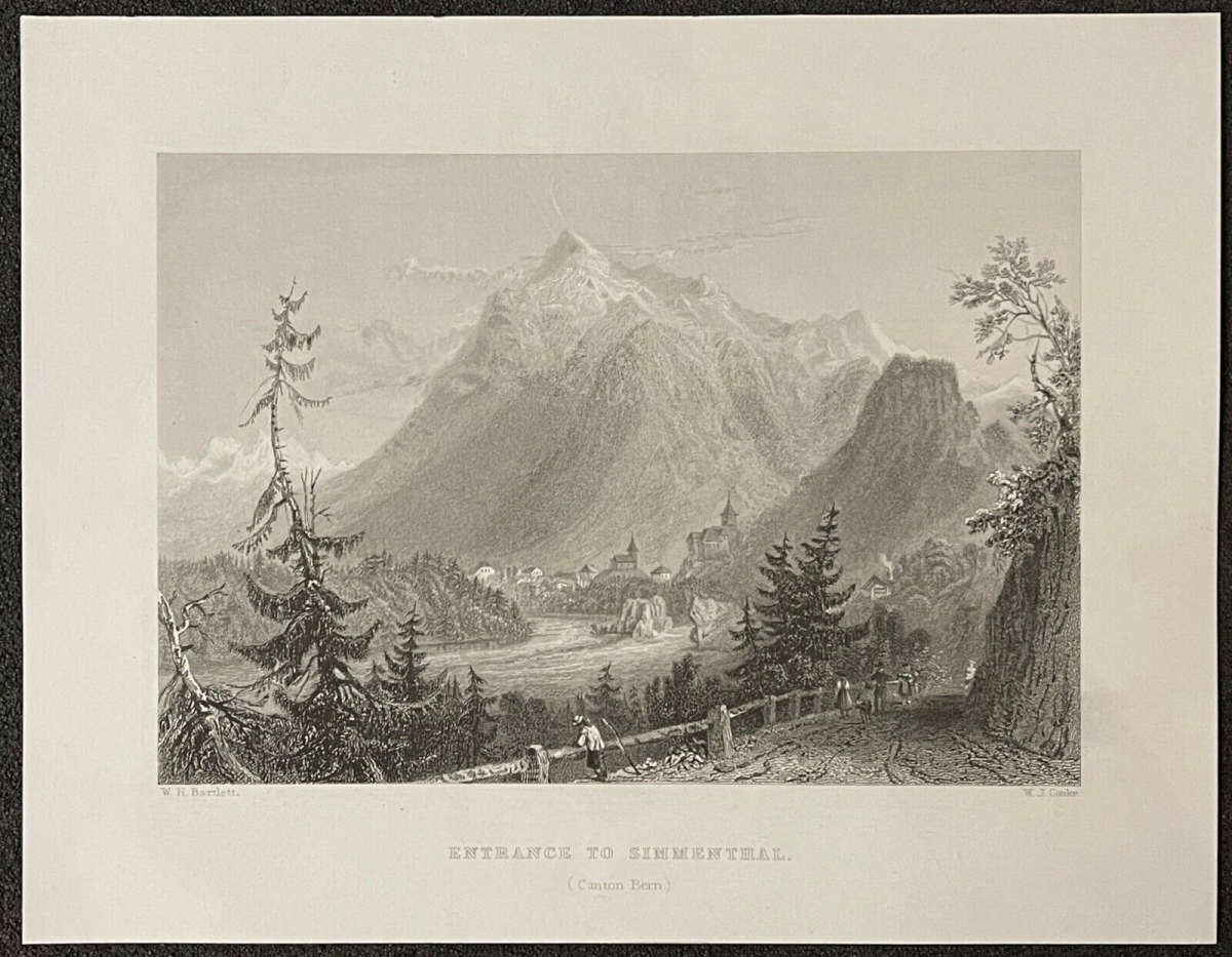 lenk_im_simmental_switzerland_lithographie_de_1836_suisse_oberland_bernois_berne