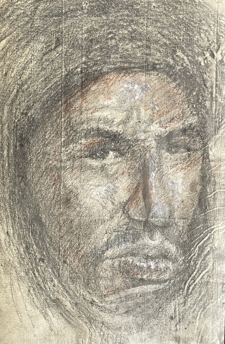 orientaliste_portrait_homme_maroc_algerie_fusain_deb_xxe_anonyme