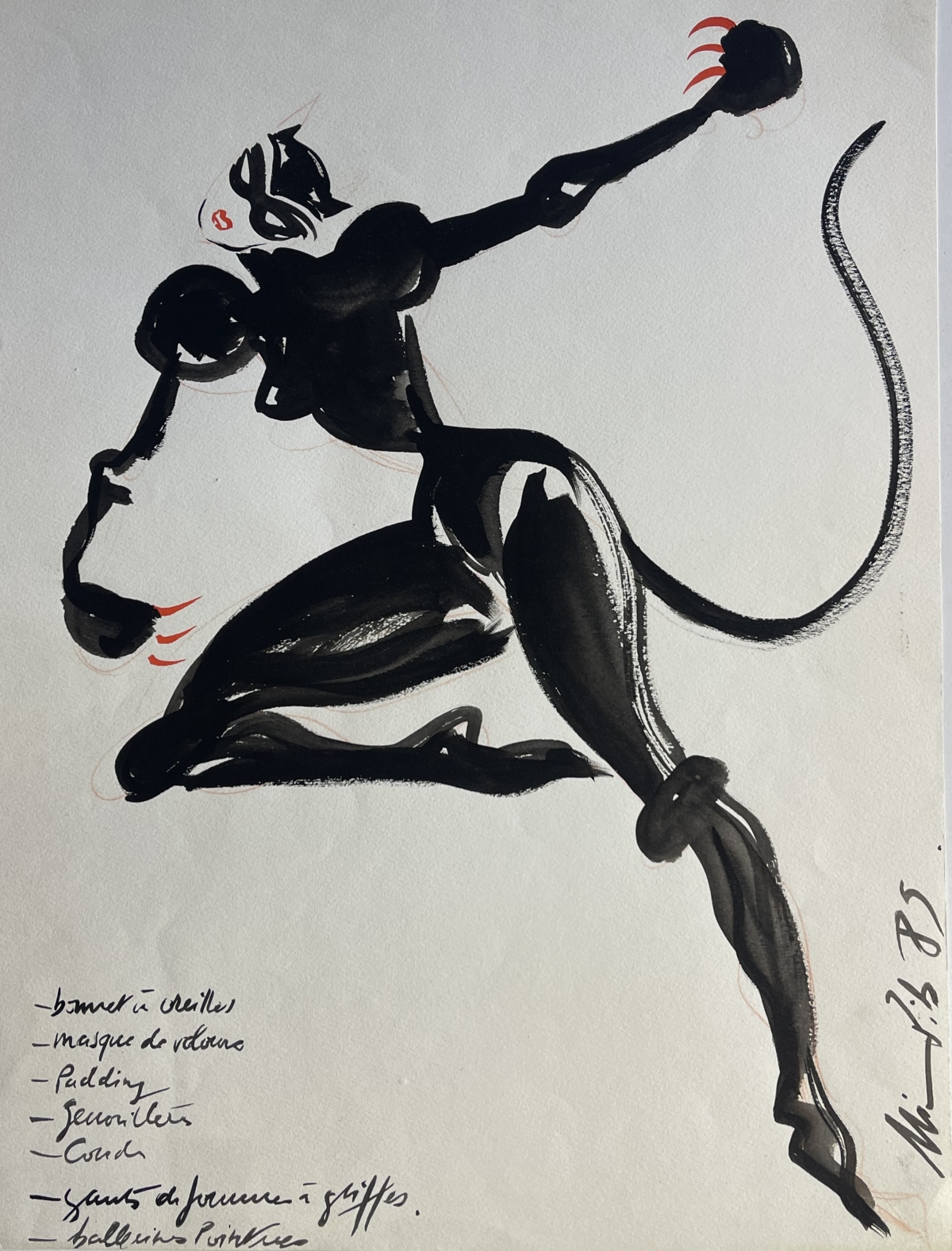 femme_chat_nicole_pibeaut_mode_paris_dessin_a_lencre_1985_france