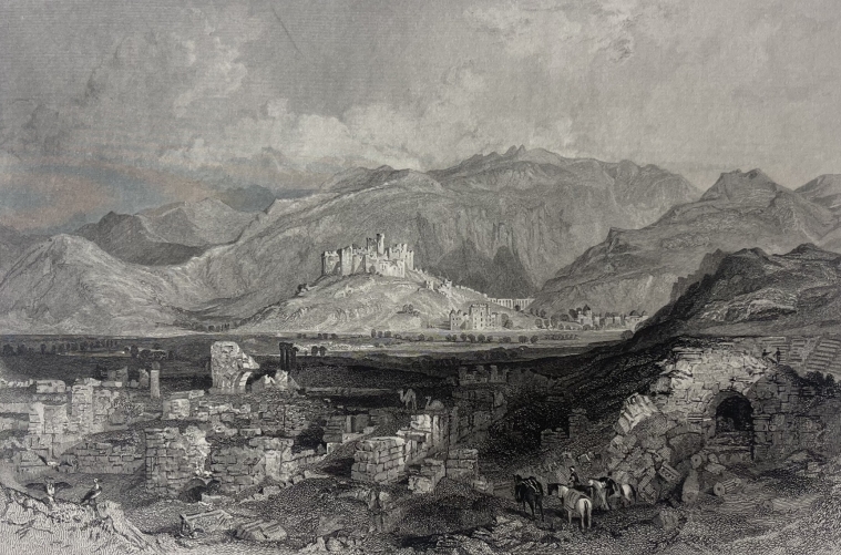 turquie_ephese_avec_en_arriere-plan_le_chateau_d???ayasuluk_vers_1840