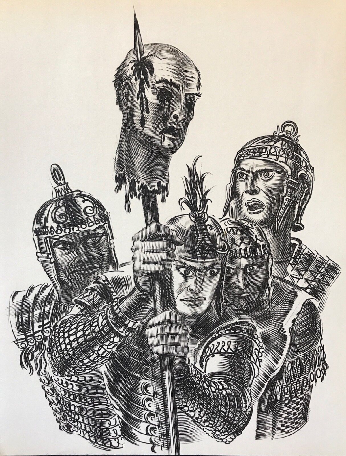 assassinat_de_galba_imperator_rome_par_albert_decaris_1901-1988_italia_italie