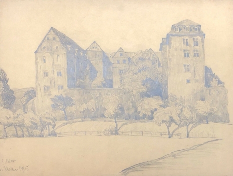 idstein_hesse_allemagne_rheingau-taunus_darmstadt_dessin_graphite_de_1915